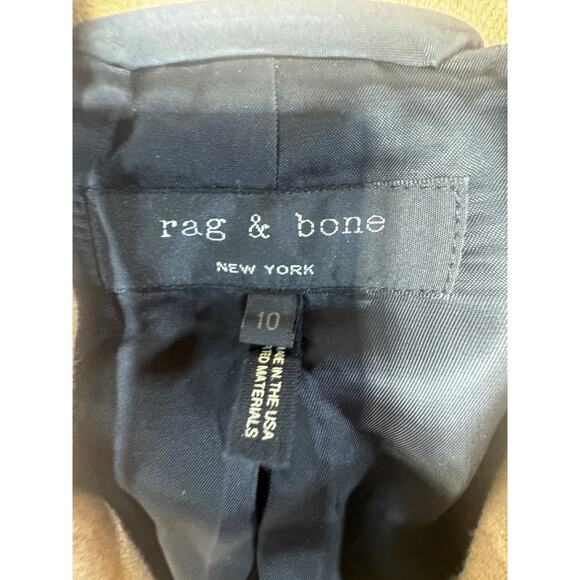 Rag & Bone Camel Double Breasted Wool Blend Blazer SZ 10 Quiet Luxury Classic - Picture 5 of 10